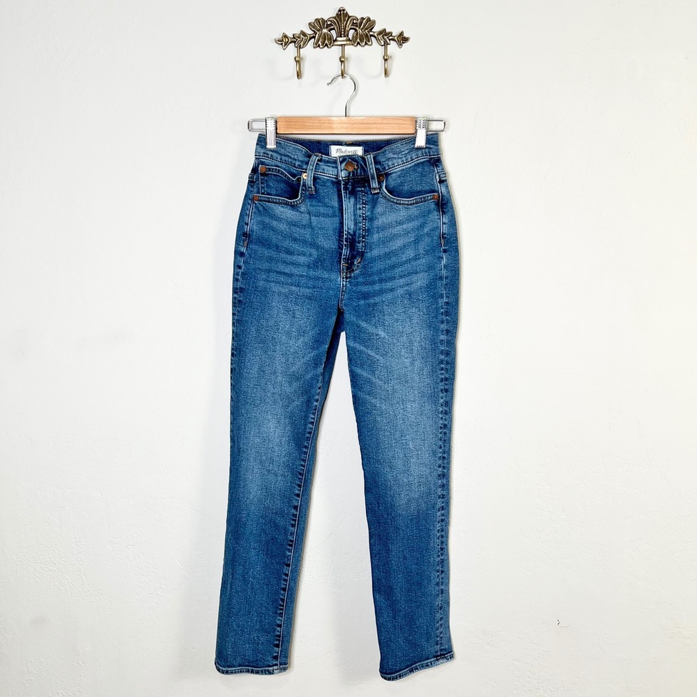 Madewell The Perfect Vintage Jean High Rise Straight Leg Blue Denim Size 24